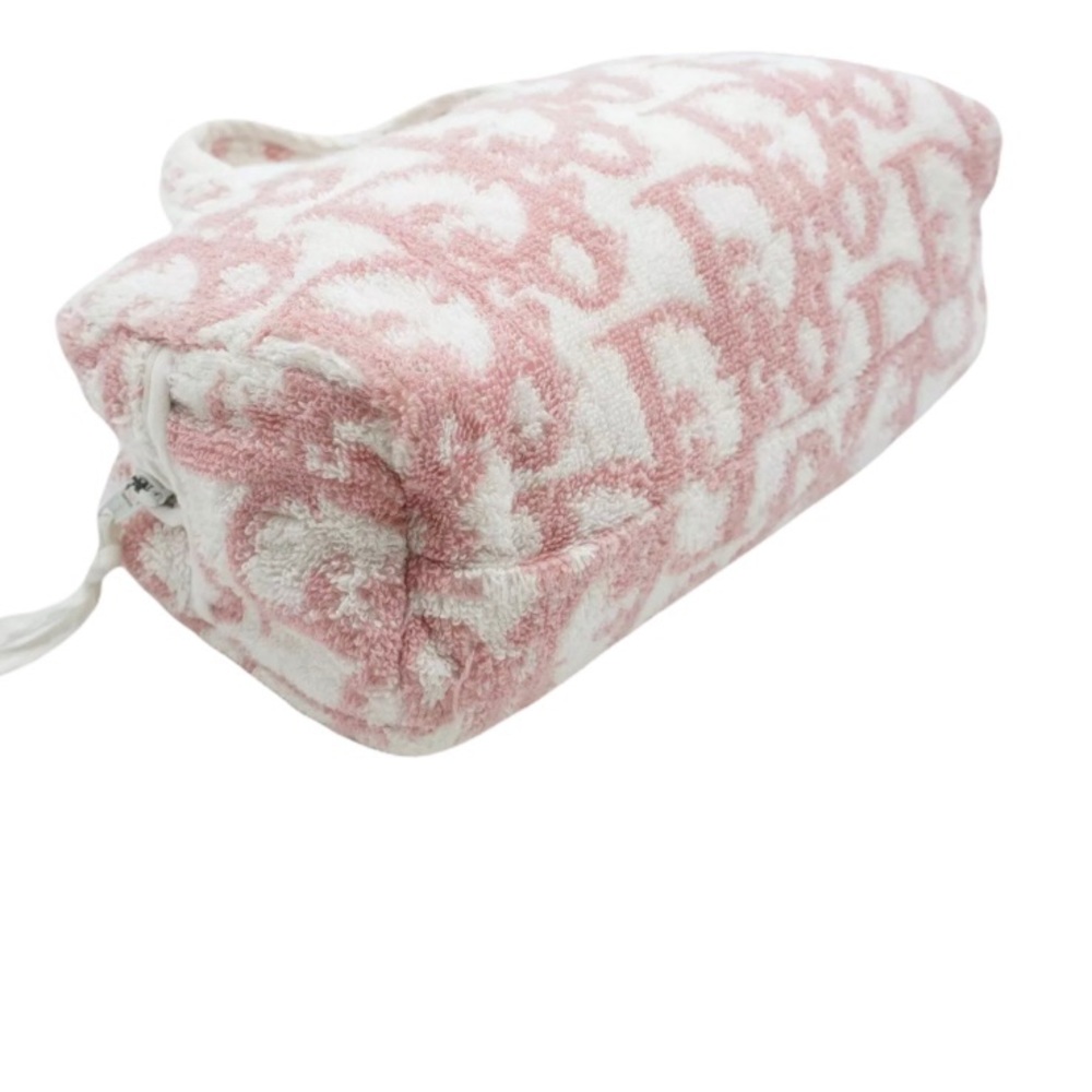 SOLD CHRISTIAN DIOR Vintage Y2K Pink & Ivory Terry Cloth Trotter Monogram Mini - Picture 5 of 11